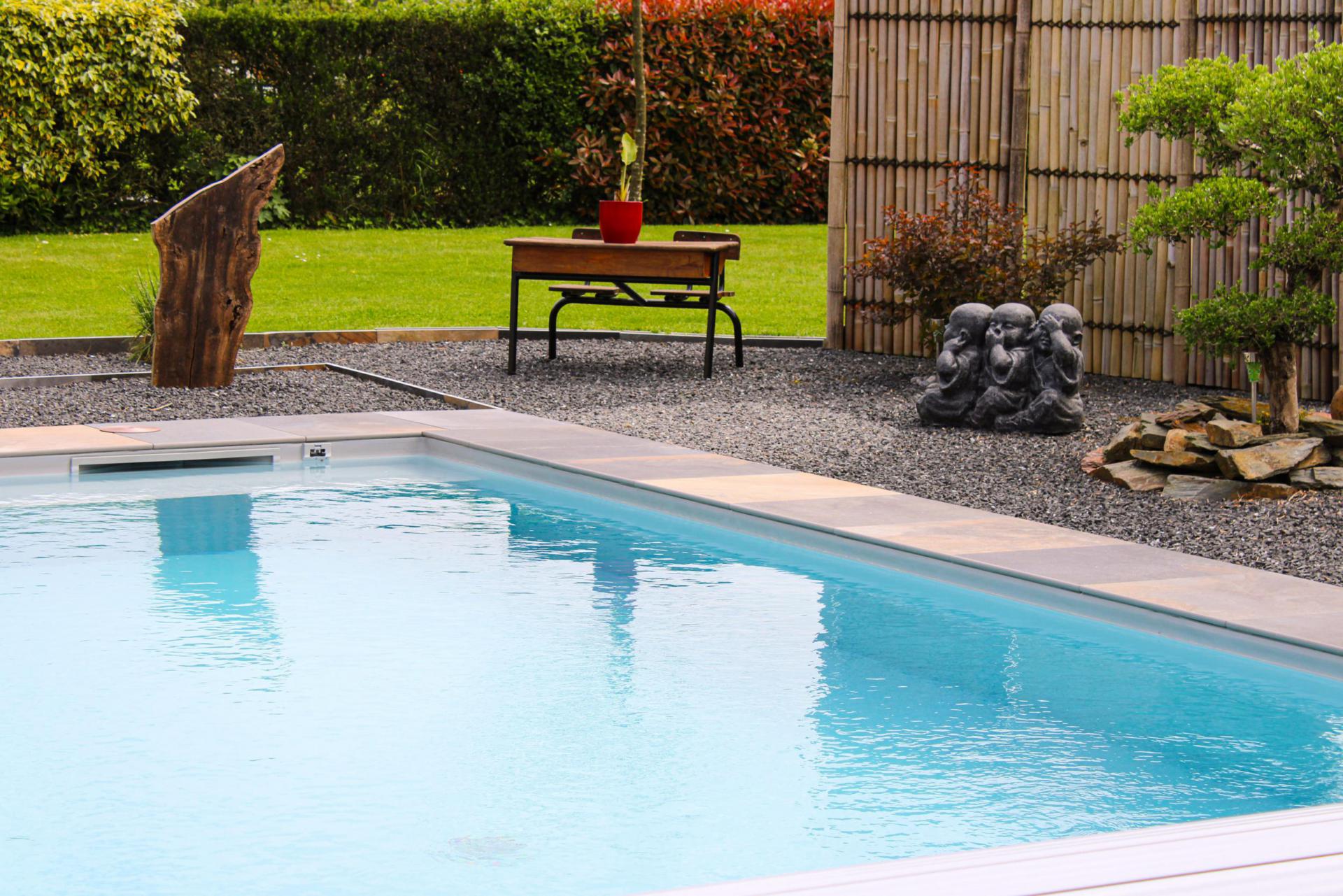 PISCINE 8 x 4m, SAINT-JACUT-LES-PINS, MORBIHAN PAR DAVID PAYSAGE